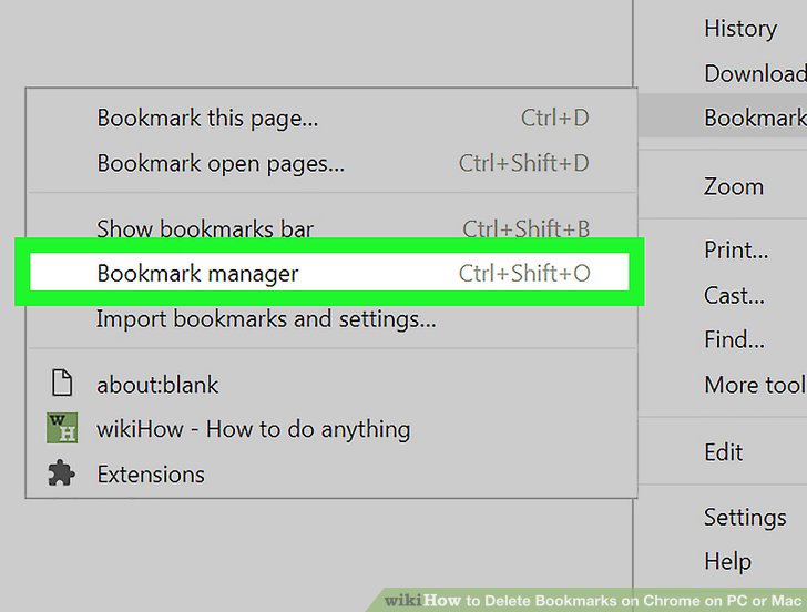 How to delete a bookmark